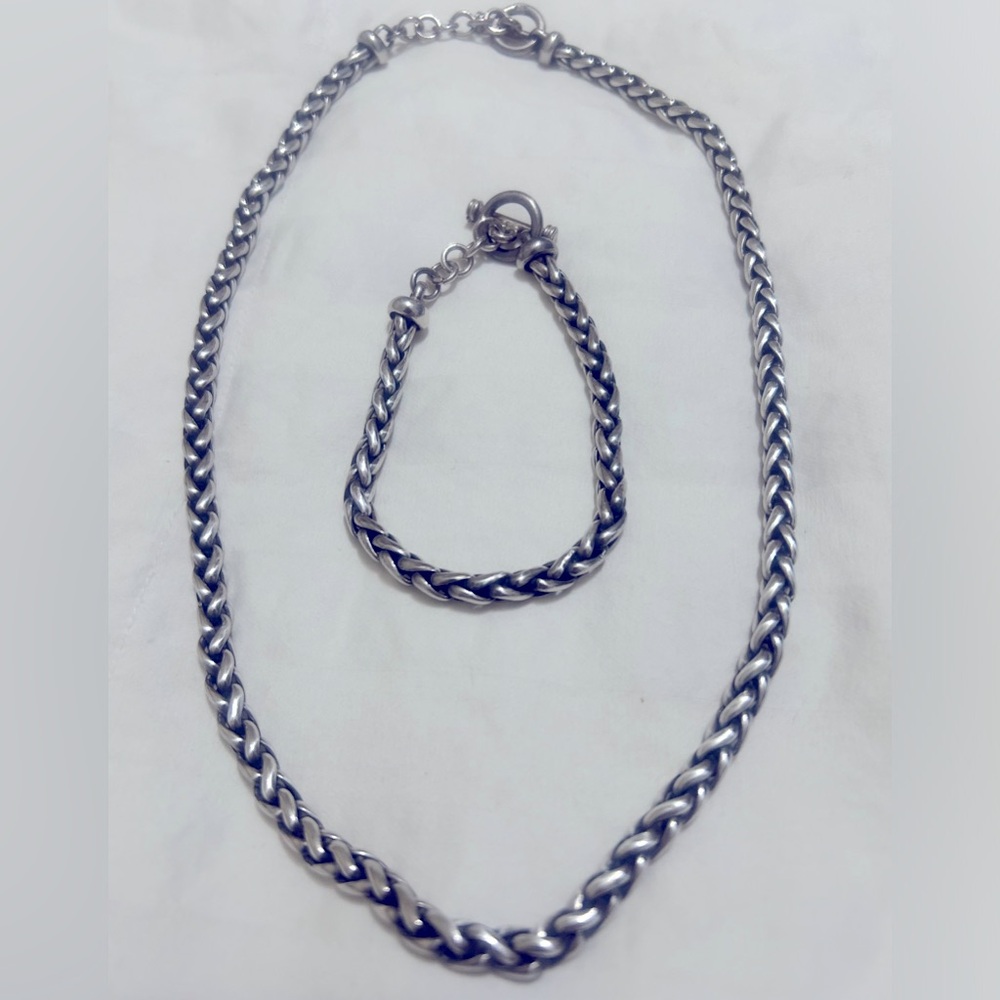 Necklace & Bracelet Set Handmade 925 Silver